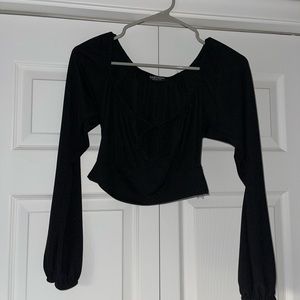 Nastygal black long sleeve top. never worn, without tags